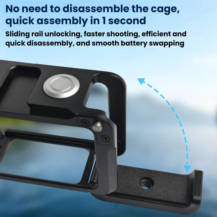 kozzo DJ101 Metal Rabbit Cage Sports Camera Dual Opening Aluminum Alloy Expanding Protective Bezel, For DJI Osmo Action 6