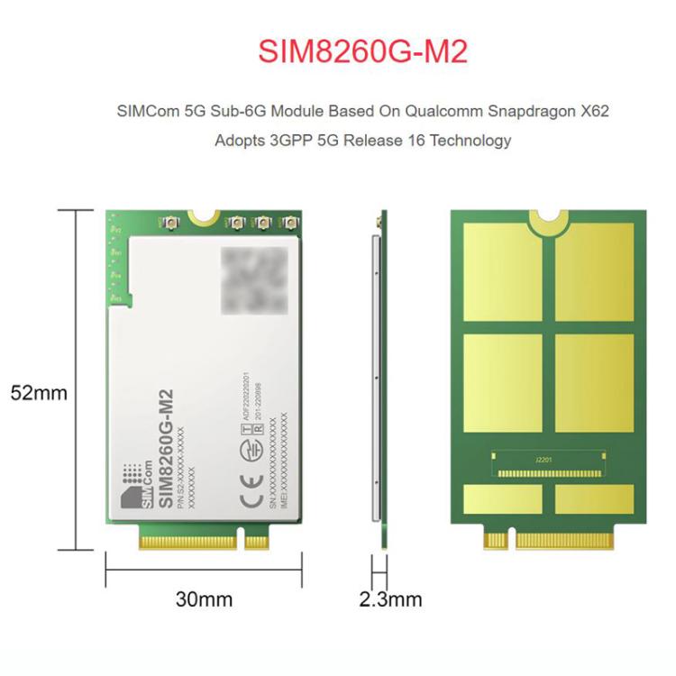 5G Communication Module Qualcomm Snapdragon X62 SIMCOM Original 3GPP R16, 32177