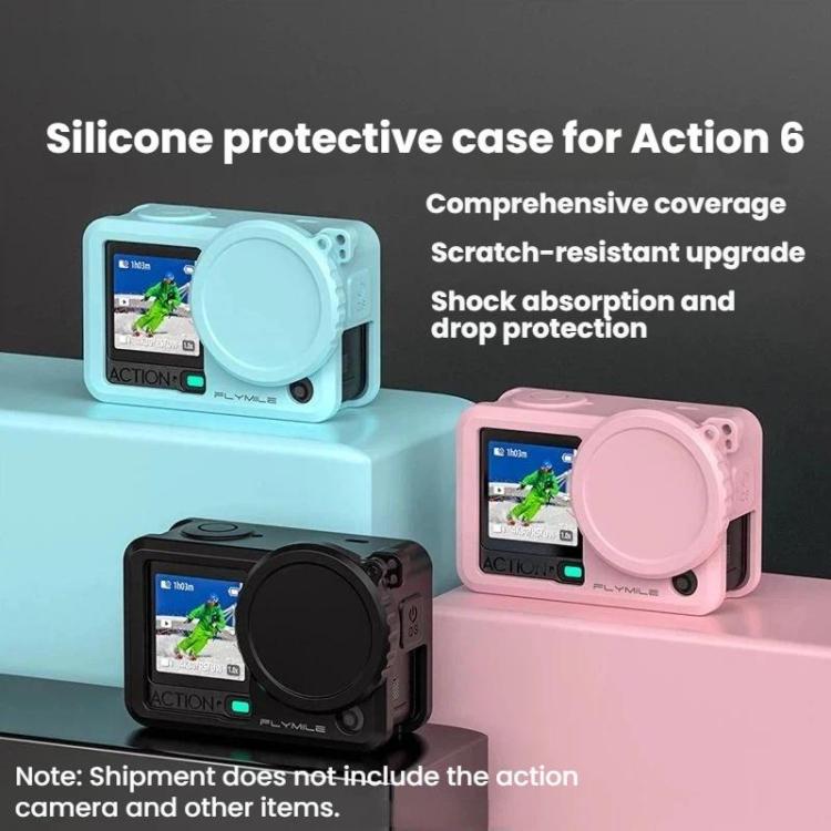 For DJI Osmo Action 6 Flymile Action Camera Lens Shockproof Silicone Case