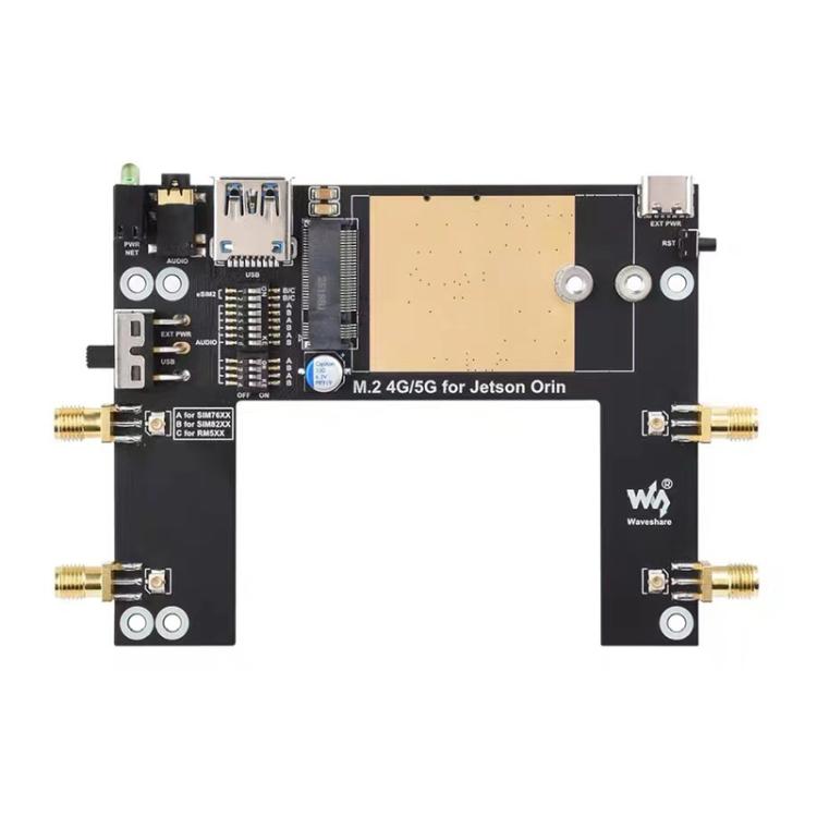 For Jetson Orin Module, Supports 5G NSA And SA Networking, GNSS Positioning, WAVESHARE SIM8260G-M2 5G, WAVESHARE SIM8262E-M2 5G