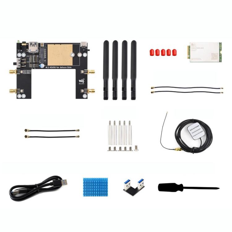 For Jetson Orin Module, Supports 5G NSA And SA Networking, GNSS Positioning, WAVESHARE SIM8260G-M2 5G, WAVESHARE SIM8262E-M2 5G