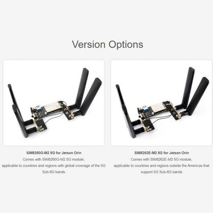 For Jetson Orin Module, Supports 5G NSA And SA Networking, GNSS Positioning, WAVESHARE SIM8260G-M2 5G, WAVESHARE SIM8262E-M2 5G