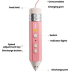FUNJOY CH415-14 Rechargeable 3D Printing Pen With Indicator Light Kids Low Temperature 3D Stereo Pen, Pink+4 Rolls, Pink+14 Rolls, Blue+4 Rolls, Blue+14 Rolls, Purple+4 Rolls, Purple+14 Rolls