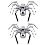 2pcs General Car Metallic Spider Emblem 3D Car Decorative Sticker, Metallic Spider