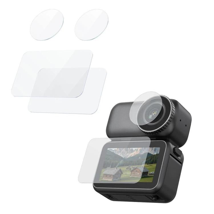 For DJI Osmo Nano TELESIN Tempered Glass Screen Protector + Camera Lens Soft Film, For DJI Osmo Nano 2sets