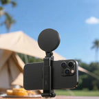 LKTOP Plastic Phone Clamp Holder Tripod Mount with 1/4-Inch Screw Hole & Cold Shoe
