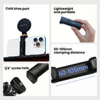 LKTOP Plastic Phone Clamp Holder Tripod Mount with 1/4-Inch Screw Hole & Cold Shoe