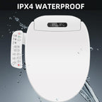 Smart Toilet Seat with Armrest Control Features Instant Heating, Warm Air Dryer, Self-Cleaning Nozzle, LED Night Light, Long Type US Plug, Short Type US Plug, Long Type EU Plug, Short Type EU Plug