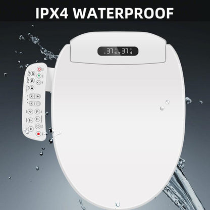 Smart Toilet Seat with Armrest Control Features Instant Heating, Warm Air Dryer, Self-Cleaning Nozzle, LED Night Light, Long Type US Plug, Short Type US Plug, Long Type EU Plug, Short Type EU Plug