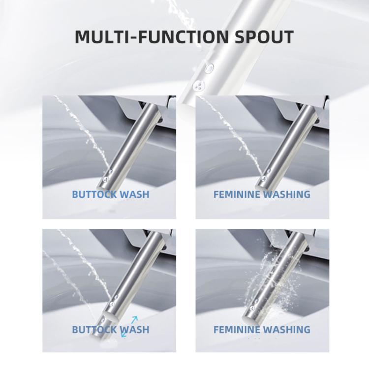 Smart Toilet Seat with Armrest Control Features Instant Heating, Warm Air Dryer, Self-Cleaning Nozzle, LED Night Light, Long Type US Plug, Short Type US Plug, Long Type EU Plug, Short Type EU Plug