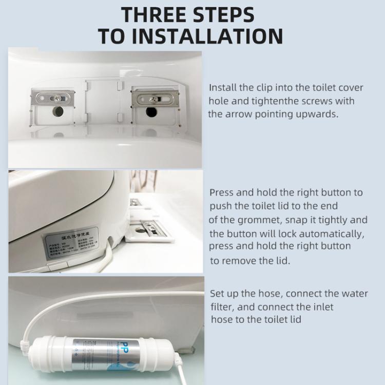 Smart Toilet Seat with Armrest Control Features Instant Heating, Warm Air Dryer, Self-Cleaning Nozzle, LED Night Light, Long Type US Plug, Short Type US Plug, Long Type EU Plug, Short Type EU Plug