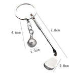 5pcs Creative Golf Ball Keychain Unisex Metal Key Ring Gift Souvenir, A-073