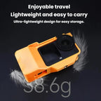 For DJI Osmo Action 6 Street Photo Handle Action Camera Handheld Bracket Cage Accessory, Frame Black, Frame Orange, Frame+Lens Cap Black, Frame+Lens Cap Oramge