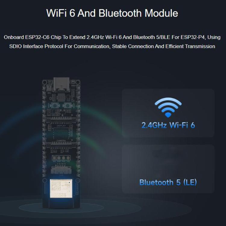 Development Board  Supports Wi-Fi 6 And Bluetooth 5 / BLE, WAVESHARE ESP32-P4-WIFI6, WAVESHARE ESP32-P4-WIFI6-M, WAVESHARE ESP32-P4-WIFI6-KIT-A, WAVESHARE ESP32-P4-WIFI6-KIT-B
