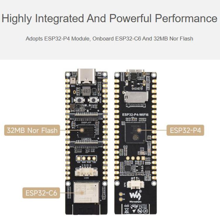 Development Board  Supports Wi-Fi 6 And Bluetooth 5 / BLE, WAVESHARE ESP32-P4-WIFI6, WAVESHARE ESP32-P4-WIFI6-M, WAVESHARE ESP32-P4-WIFI6-KIT-A, WAVESHARE ESP32-P4-WIFI6-KIT-B