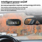 Solar-Powered Wireless Car Tire Pressure Monitor, External, Internal