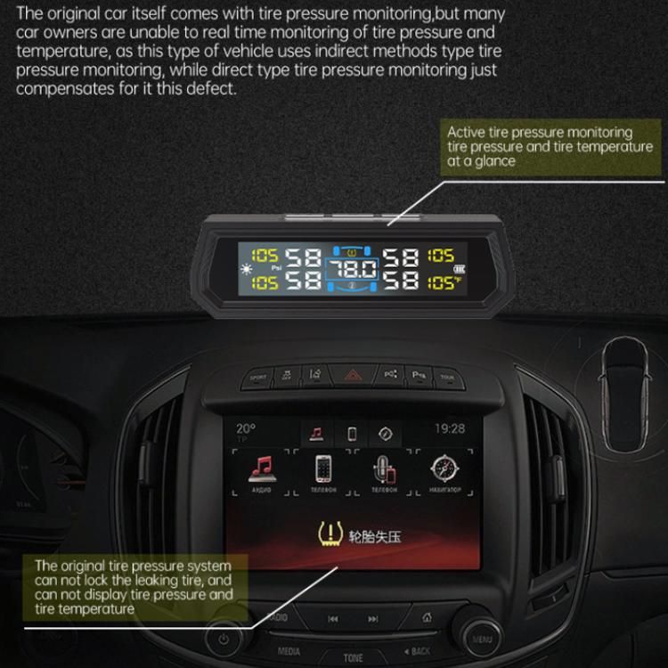 Solar-Powered Ambient Temperature Tire Pressure Monitor, English, English + English Broadcast