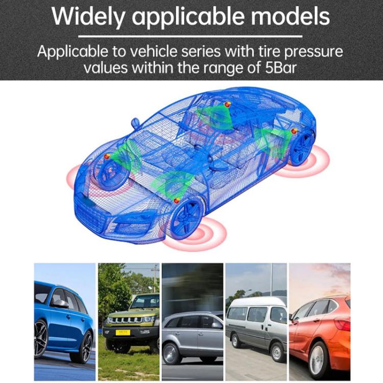 Solar-Powered Ambient Temperature Tire Pressure Monitor, English, English + English Broadcast