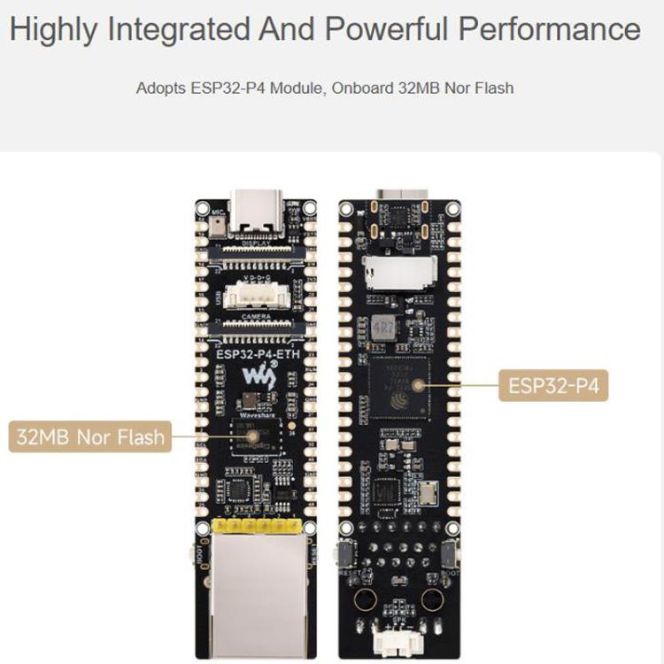 High-Performance Development Board With 100 Mbps RJ45 Ethernet Port, WAVESHARE ESP32-P4-ETH, WAVESHARE ESP32-P4-ETH-M, WAVESHARE ESP32-P4-POE-ETH, WAVESHARE ESP32-P4-POE-ETH-KIT-A, WAVESHARE ESP32-P4-POE-ETH-KIT-B