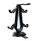 Multi-Function Gaming Stand For Headset & 4 Controllers With Dual USB Charging Ports And RGB Lighting
