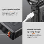 F1 Handheld High Speed Digital Display Turbo Fan Mini Portable Outdoor Camping Gathering Fan, Black