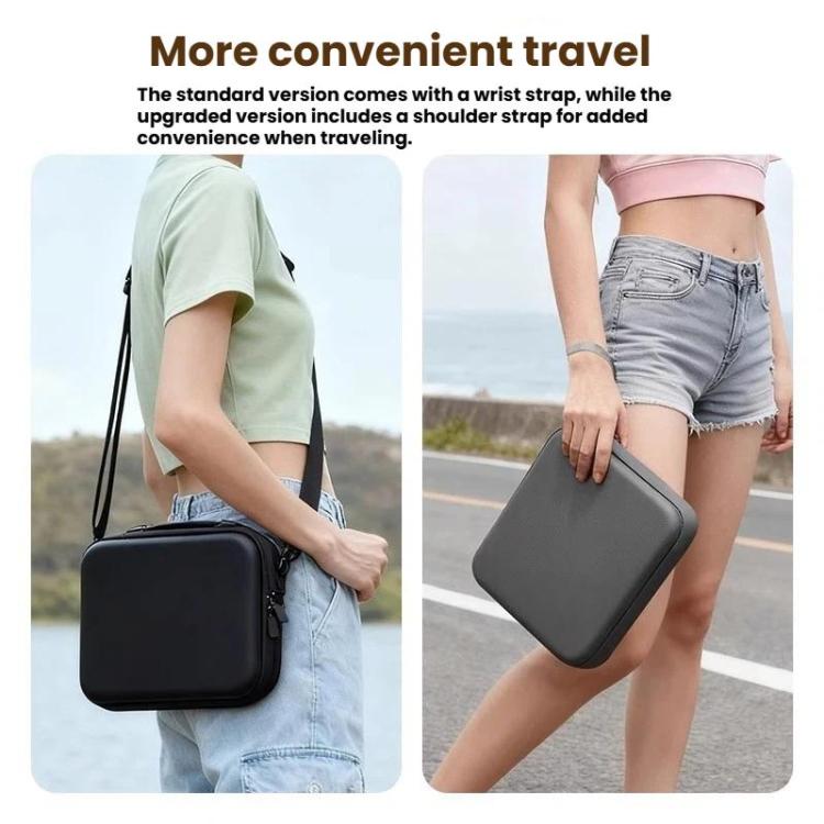 For DJI Osmo Action 6 Adventure Combo Carrying Case Shock-Absorbing EVA+PU Storage Bag, Shoulder Strap Black