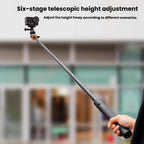 1.2m Extendable Selfie Stick Tripod For Action Cameras With Ball Head 360-Degree Rotatable