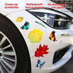 2sets Universal Car Scratch Cover Sticker Waterproof Body Sticker, Maple Leaves