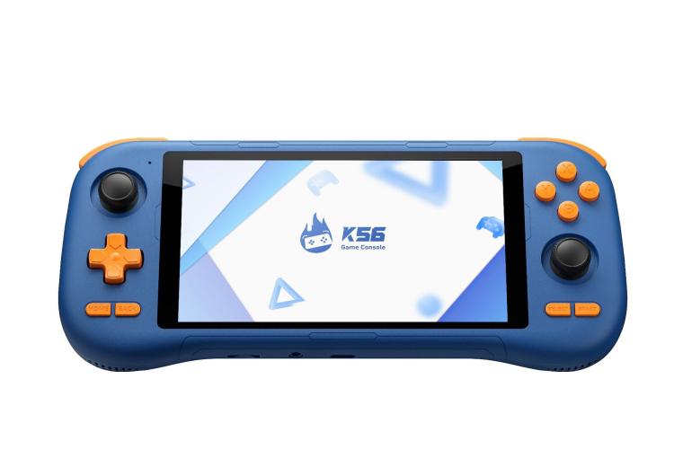 K56 Retro Game Console With 5.5-Inch Touchscreen Android 14 OS, ES-DE Frontend For Faster Gameplay, Without Game Card, 6+128G