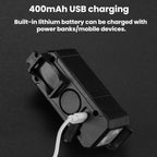JOHORSE Bicycle Headlight With USB Rechargeable For Cycling Illumination, CB-18055, CB-18055 + Horn