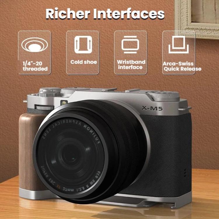 Camera Expansion Accessories Arca-Swiss Quick Release Metal Base, For Fujifilm X-M5 Ebony L-Plate, For Fujifilm X-M5 Walnut L-Plate, For Fujifilm X-M5 Thumb Grip Black, For Fujifilm X-M5 Thumb Grip Silver