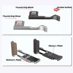 Camera Expansion Accessories Arca-Swiss Quick Release Metal Base, For Fujifilm X-M5 Ebony L-Plate, For Fujifilm X-M5 Walnut L-Plate, For Fujifilm X-M5 Thumb Grip Black, For Fujifilm X-M5 Thumb Grip Silver