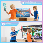 STARTRC GAMES Gamepad Sport Set Fencing Tennis Racket Racing Steering Wheel, For Nintendo Switch 2 14 In 1