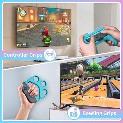 STARTRC GAMES Gamepad Sport Set Fencing Tennis Racket Racing Steering Wheel, For Nintendo Switch 2 14 In 1