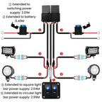 12V Power Switch Control LED Light Strip Wiring Harness Kit With Fuse, 2-key, 3-key, 4-key, 5-key