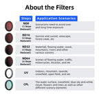 For DJI Osmo Nano aMagisn Quick-Change Snap-On Filter, UV, CPL, ND8+ND16+ND32+ND64, ND8+ND16+ND32+CPL
