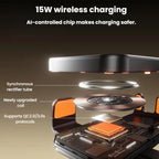 SD15 15W Electric Auto-Clamping Car Air Vent Mount 3-Axis Linkage Phone Wireless Charger With Ambient Light, SD15