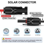 1pair MC4 Solar Photovoltaic Extension Cable For RVs, MC4 Extension Cable