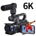 64MP 6K 18X Digital Zoom Ultra HD Video Camera With 4-Inch Touch Screen Camcorder, 6K 16G With Mic, 6K 32G With Mic