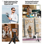 Magnetic Quick-Release Selfie Stick Tripod for Insta360 X5 / Ace Pro 2 / Ace Pro with 360-Degree Rotation, for Insta360 X5, Ace Pro 2, Ace Pro