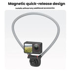Magnetic Quick-Release Neck Mount For DJI Osmo 360 / Action 5 Pro/ 4 / 3 with 360-Degree Rotating Ball Head & Chest Strap, Neck Mount