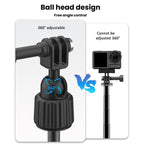 19-43cm Mini Handheld Selfie Stick Tripod with 360-degree Rotating Ball Head for for DJI, Insta360, GoPro and Other Action Cameras, 2-claw version