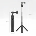 19-43cm Mini Handheld Selfie Stick Tripod with 360-degree Rotating Ball Head for for DJI, Insta360, GoPro and Other Action Cameras, 2-claw version