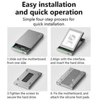 Blueendless U23QC 2.5 inch Mobile Hard Drive Enclosure USB3.0 Metal SATA Serial Port Laptop External Solid State SSD, 10mm, 15mm