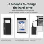 Blueendless MR23G Type-C 3.0 SATA 2.5 inch Solid State Mechanical Aluminum Mobile Hard Drive Enclosure