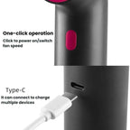 F21 High Speed Curved Tube Fan Mini Turbo Portable Digital Display High-Power Handheld Fan