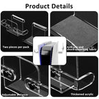 For PS5 Console Acrylic Overhead Hanger Dual Hook for Controller, Headset, and Hard Drive Storage