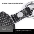 Carbon Fiber Pattern Car Keychain Metal Key Ring