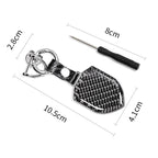 Carbon Fiber Pattern Car Keychain Metal Key Ring