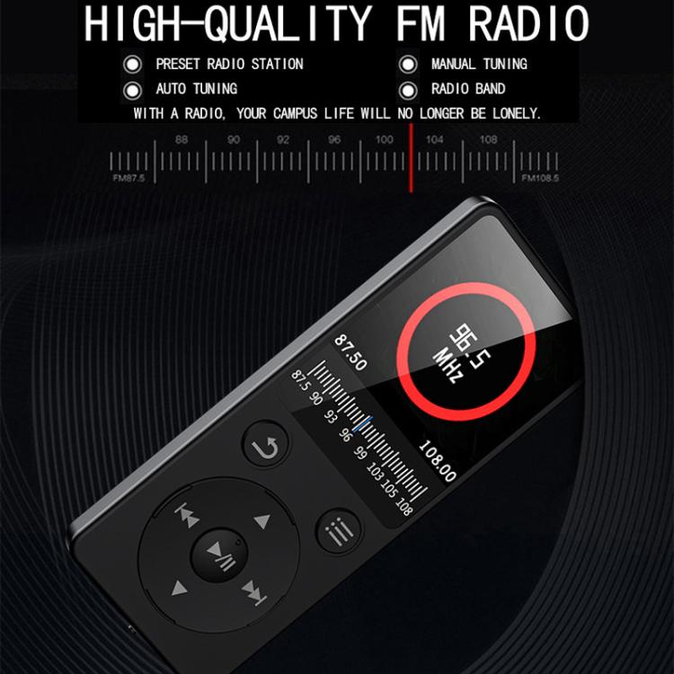 Music MP3 Player Listen Music Record Voice Read E-Books Bluetooth Portable Radio, 4GB, 8GB, 16GB, 32GB, 64GB
